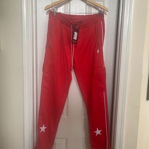 BoohooMan Red Warm up Cargo Pants L